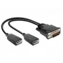 Video-Kabeladapter DeLOCK 65354 DMS auf 2 x DisplayPort Schwarz