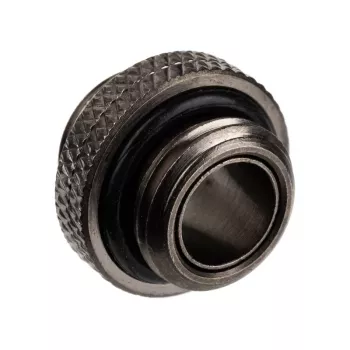 Adapter Alphacool G1/4 AG zu G1/4 AG, metallische Winkelverbindung, schwarz