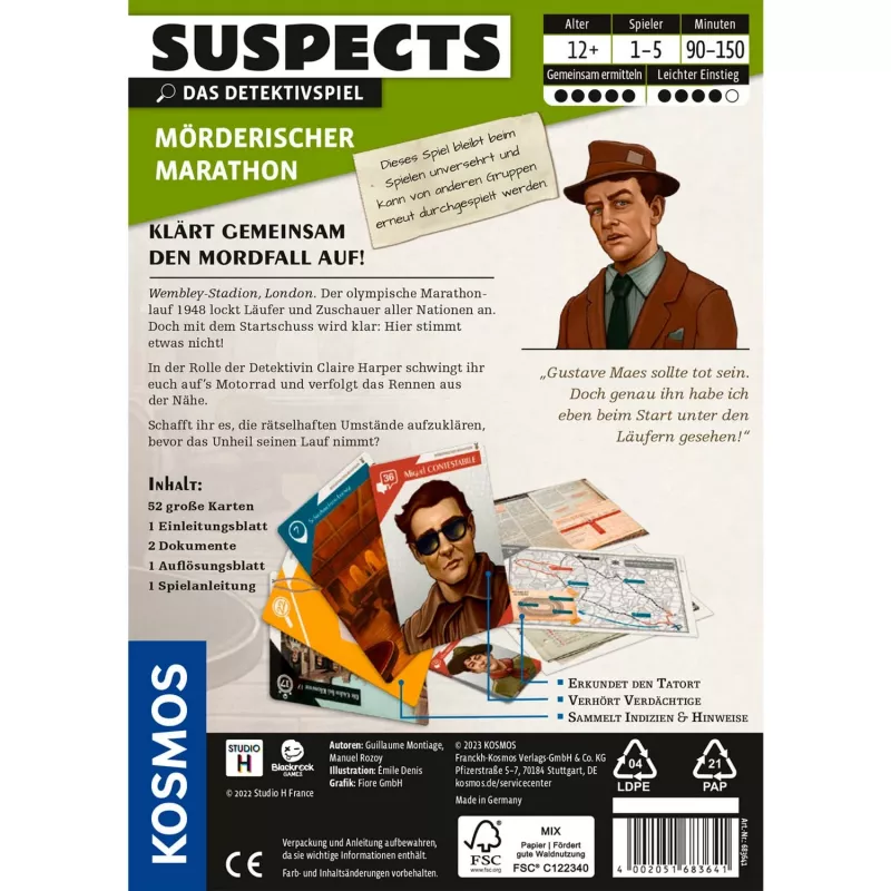 Suspects: Deadly Marathon, Kartenspiel