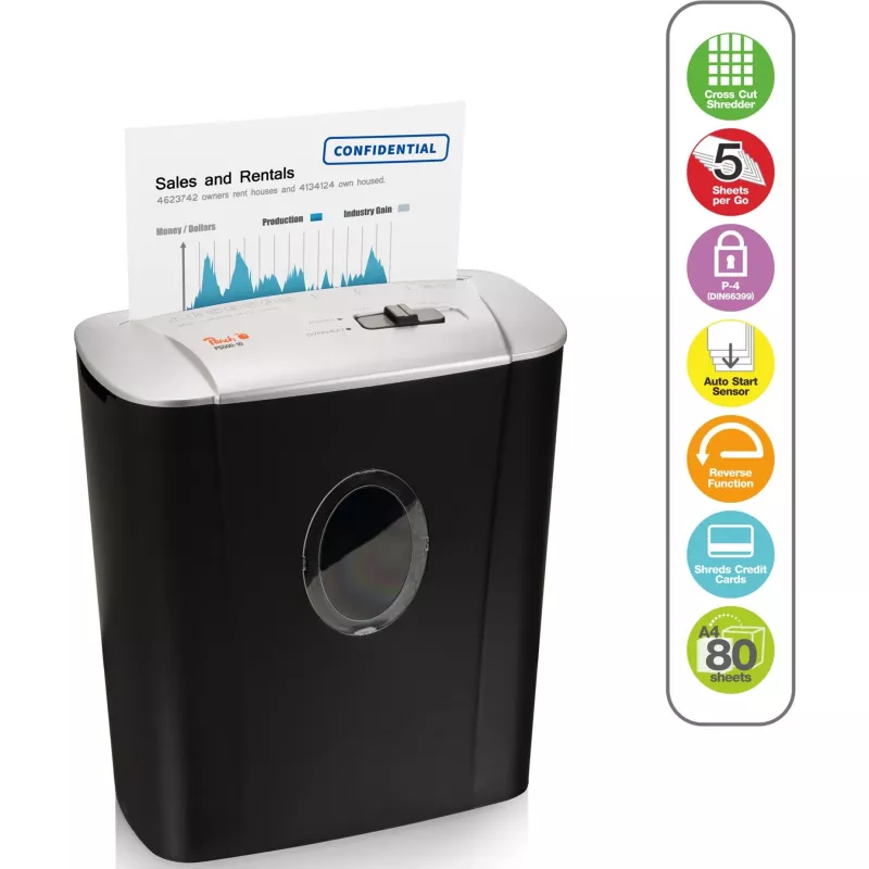 Peach PS500-10 Aktenvernichter Kreuzschnitt 72 dB 22 cm Schwarz