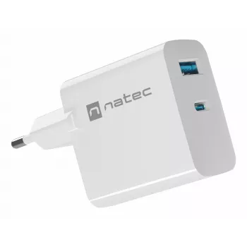 NATEC NUC-2144 Ladegerät für Mobilgeräte Universal Weiß AC Schnellladen Innenbereich