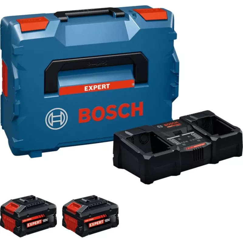 Bosch EXPERT 18V Starter-Set mit 2 Akkus und Ladegerät in L-BOXX