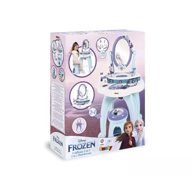 Smoby Frozen 2-in-1 Frisiertisch Blau Lila 3 bis 6 Jahre