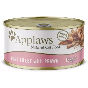 Nassfutter für Katzen Applaws Thunfischfilet mit Garnele 156 g Beutel — ausgewachsene Katze, 156 g, 81 % Feuchtigkeit, 14 % Protein
