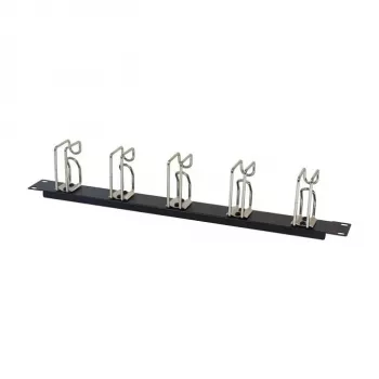 Rack-Kabelmanagement-Panel 1U Metall mit 5 großen Halterungen, ALLNET ALL-S0002251, schwarz