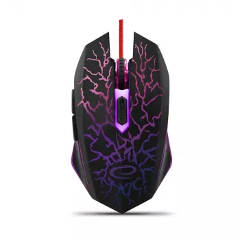 Esperanza MX211 LIGHTNING - Maus - USB - Hiiri - Optisch - 6 Tasten - Schwarz