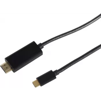 Videokabeladapter S/CONN 10-57025 1 m HDMI Typ A USB Typ-C Schwarz