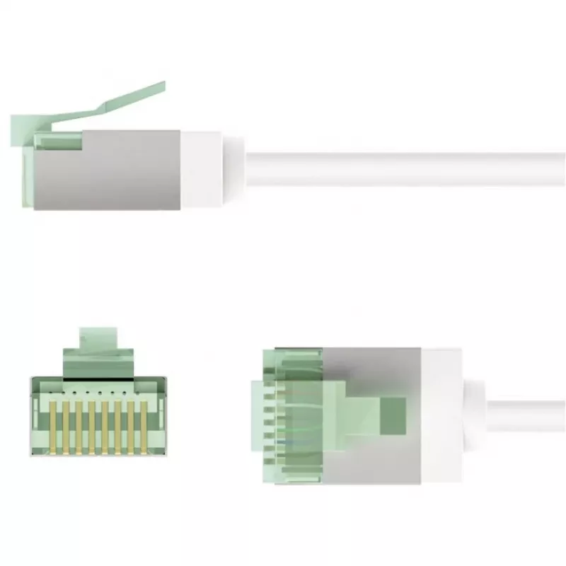 Ultra-Flexibles Cat.8.1-Patchkabel schlank, U/FTP (Weiß, 5 Meter, extrakurzer Stecker)