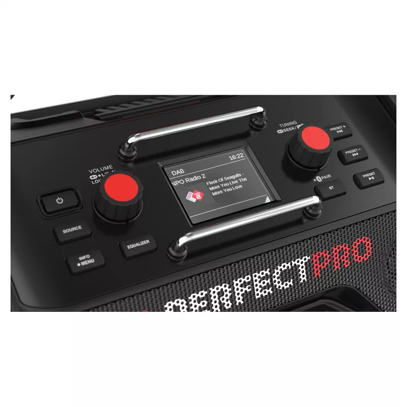 Tragbares Baustellenradio PerfectPro ROCKTAGON 18V — batteriebetriebenes Baustellenradio