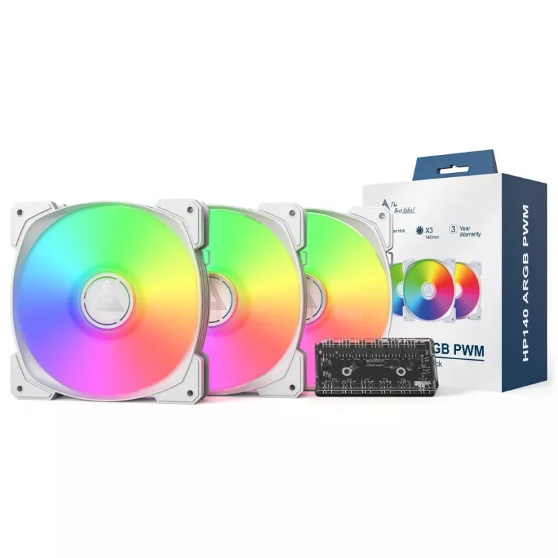 MONTECH HP140 ARGB PWM 140mm Weiß 3er-Pack