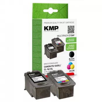 KMP Patrone Canon PG-560XL / CL-561XL 2er-Packung wiederbefüllt wiederaufbereitet (1581,4005)