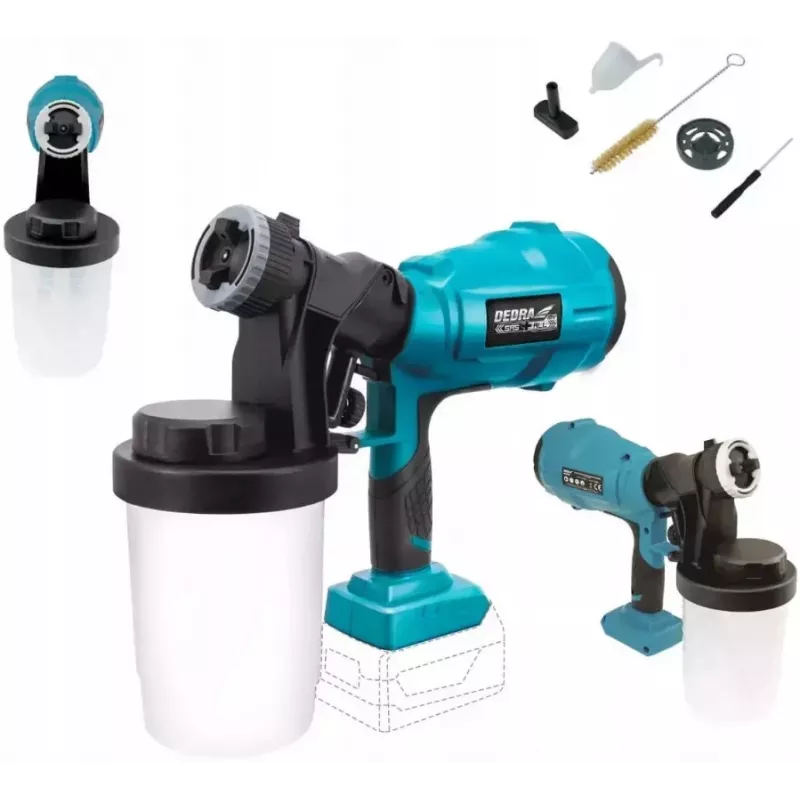 Dedra DED7057 kabellose Farbsprühpistole 18 V, 900 ml
