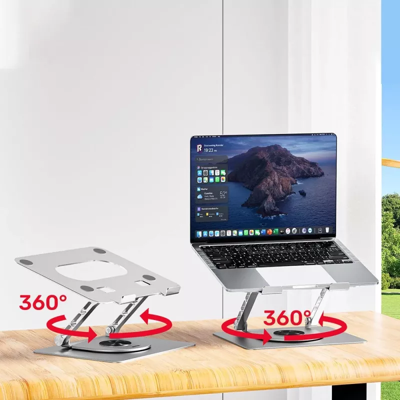 Laptop-Ständer Unitek OT180SL01 Aluminium für Bildschirme von 25,4–40,6 cm (10 Zoll–16 Zoll), 360° schwenkbar, 0–180° neigbar