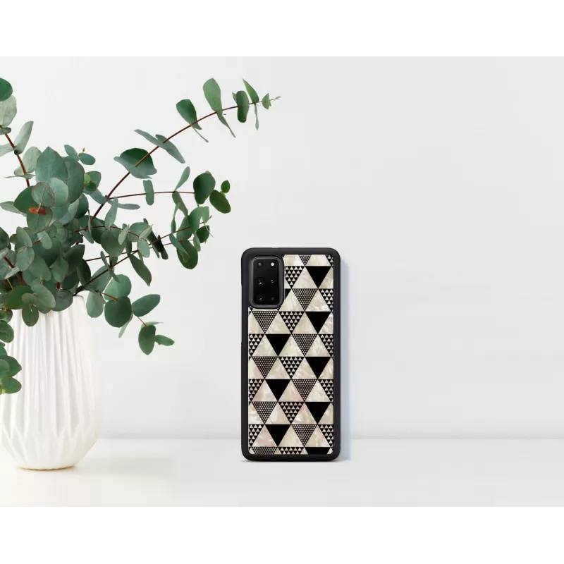 Schutzhülle iKins für Samsung Galaxy S20+ — schwarzes Pyramidendesign