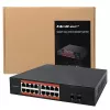 Netzwerk-Switch QOLTEC 52364 — Gigabit Ethernet PoE 16xRJ45, 2xSFP