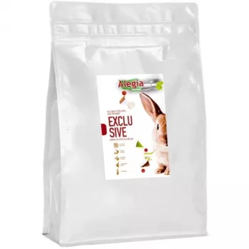 Pellet-Kaninchenfutter Alegia Exclusive 1,6 kg — Alleinfutter für ausgewachsene Kaninchen, Gemüsegeschmack, Protein 15,76 %, Rohfaser 16,3 %