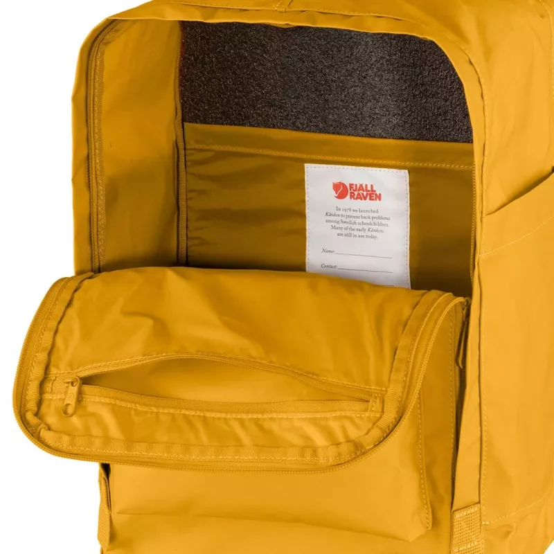 Rucksack Fjällräven Kanken Laptop 13 Zoll — Freizeitrucksack, Gelb, 250×160×350 mm, Polyamid/PP/Vinyl