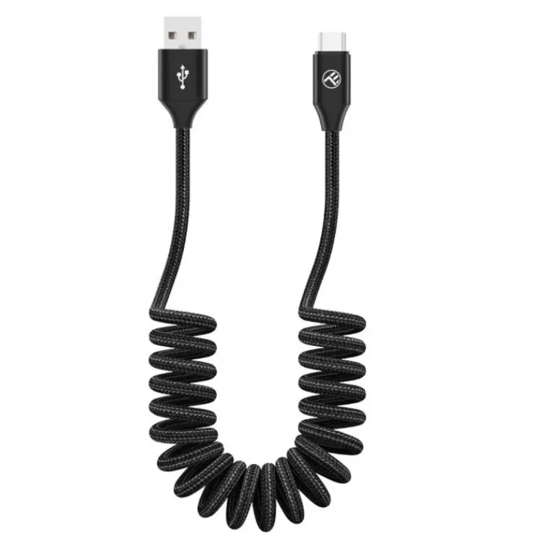 USB-zu-USB-C-Datenkabel Tellur Extendable 3A 1,8 m Schwarz
