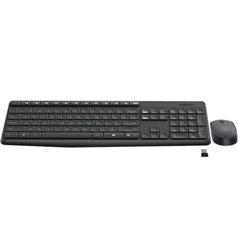Logitech MK235 - Tastatur-Maus-Set - kabellos - 2,4 GHz - Portugiesisch