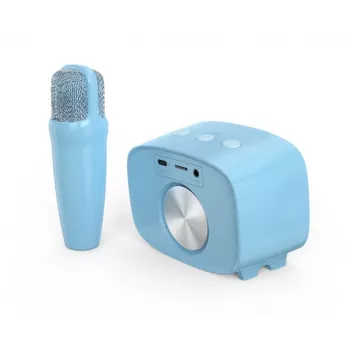 Tragbarer Kinderlautsprecher myFirst Voice 2 von myFirst — blau, batteriebetriebener kabelloser Lautsprecher mit Mikrofonunterstützung