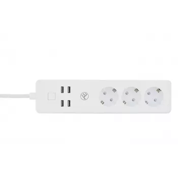 Tellur WiFi Smart-Steckdosenleiste mit 3 AC-Steckdosen und 4 USB-Ports (4A)