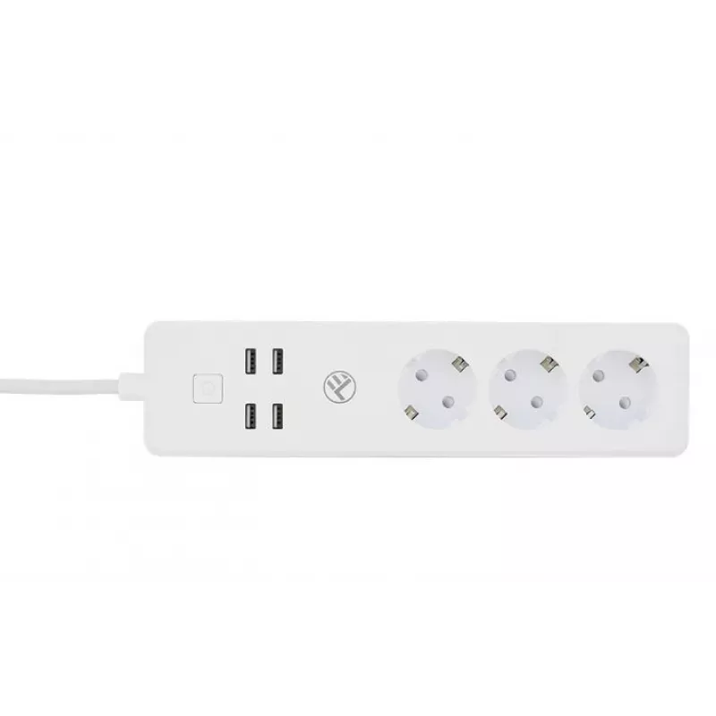 Tellur WiFi Smart-Steckdosenleiste mit 3 AC-Steckdosen und 4 USB-Ports (4A)