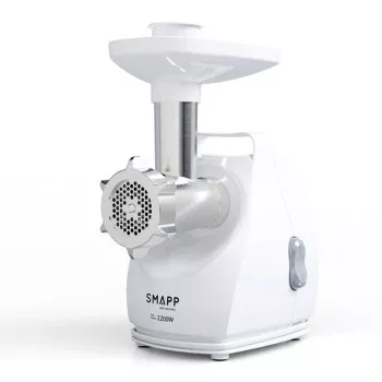 Elektrischer Fleischwolf SMAPP 490.8 — 2200 W, 1 Geschwindigkeit, 3 Lochscheiben (Ø 2,7–8 mm), weiß