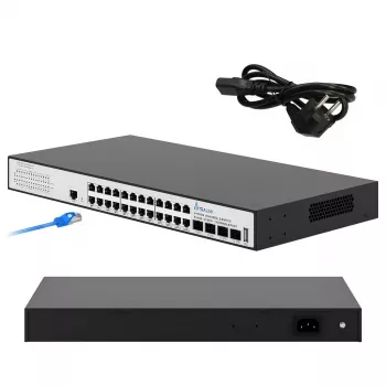 Extralink Hypnos Switch, 24x RJ45 1000Mb/s, 4x SFP+, L3, managed