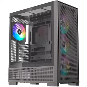 PC-Gehäuse Silentware Air 2000 A-RGB Schwarz — Mid-Tower, Seitenfenster aus gehärtetem Glas