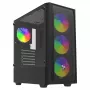 PC-Gehäuse SAVIO Noctis Flow RGB — Cube, ATX/Mini-ITX, 3x 120 mm Frontlüfter, Seitenfenster aus gehärtetem Glas, max. GPU 35 cm