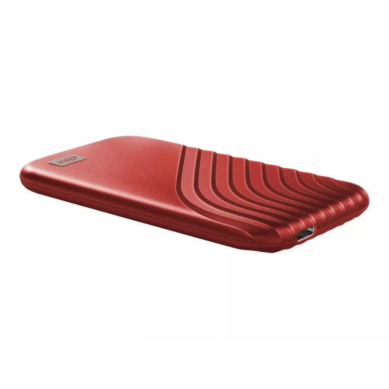 WD My Passport SSD WDBAGF0010BRD - SSD - verschlüsselt - 1TB - extern (tragbar) - USB 3,2 Gen 2 (USB-C Steckverbinder) - 256-Bit-AES - Rot (WDBAGF0010