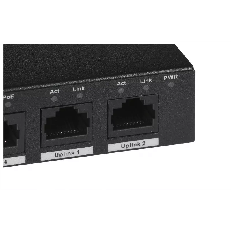 Dahua Technology PFS3006-4ET-60 Unmanaged L2 Fast Ethernet (10/100) Power over Ethernet (PoE) Schwarz