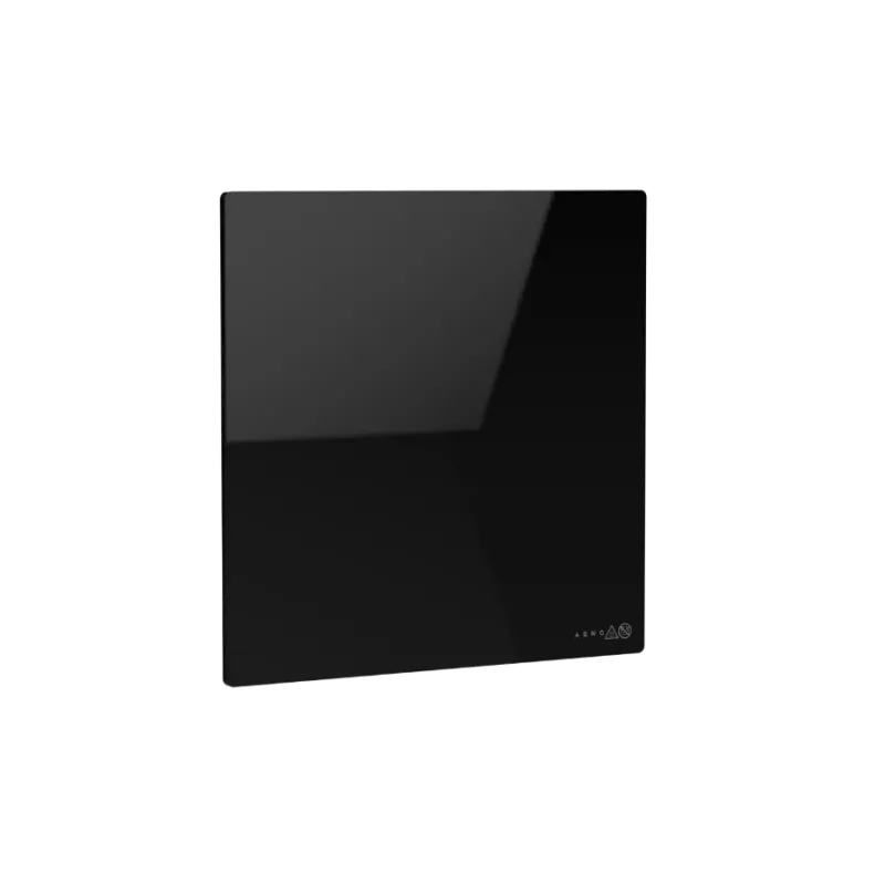 AENO Premium Eco Smart Quadro Wandheizung, 500 W, 50x50 cm, gehärtetes Glas, Infrarot- und Konvektionsheizung, LED-Anzeige Steckertyp: Europa (Typ E/F), SCHWARZ, Hergestellt in Polen