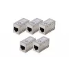 DIGITUS CAT 6 Modular-Kupplungen, geschirmt, 5 Stück, RJ-45, Goldkontakte, Silber
