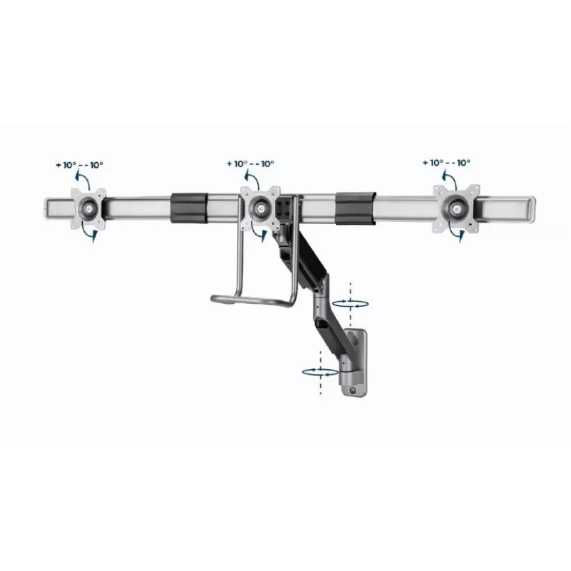 Wandmontierter verstellbarer Monitorarm Gembird MA-WA3-01 für 3 Monitore