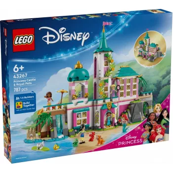 LEGO Disney Princess Castle und königliche Haustiere Bauset 43267 — 787 Teile, 5 Minifiguren, Alter 6+, 320×460×100 mm