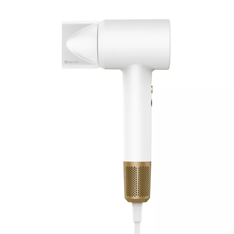 Haartrockner DENVER HDD-1400W, 1400 W, weiß, 110–240 V, 1,8 m Kabel, 25–75 °C, 70×89×280 mm