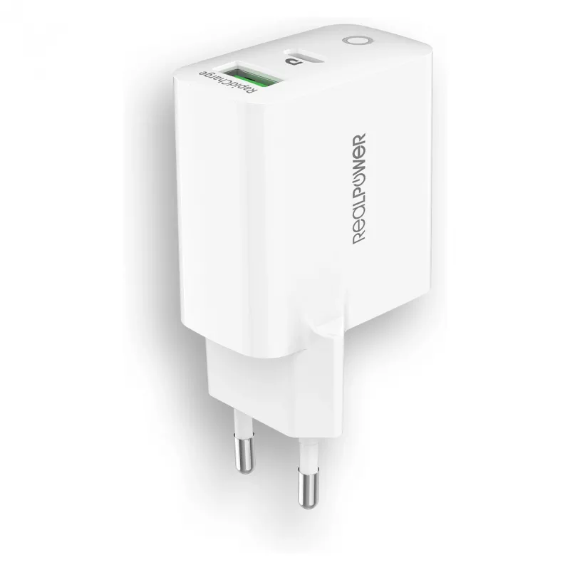 Ladegerät RealPower PC-20 Smartphone Tablet Weiß