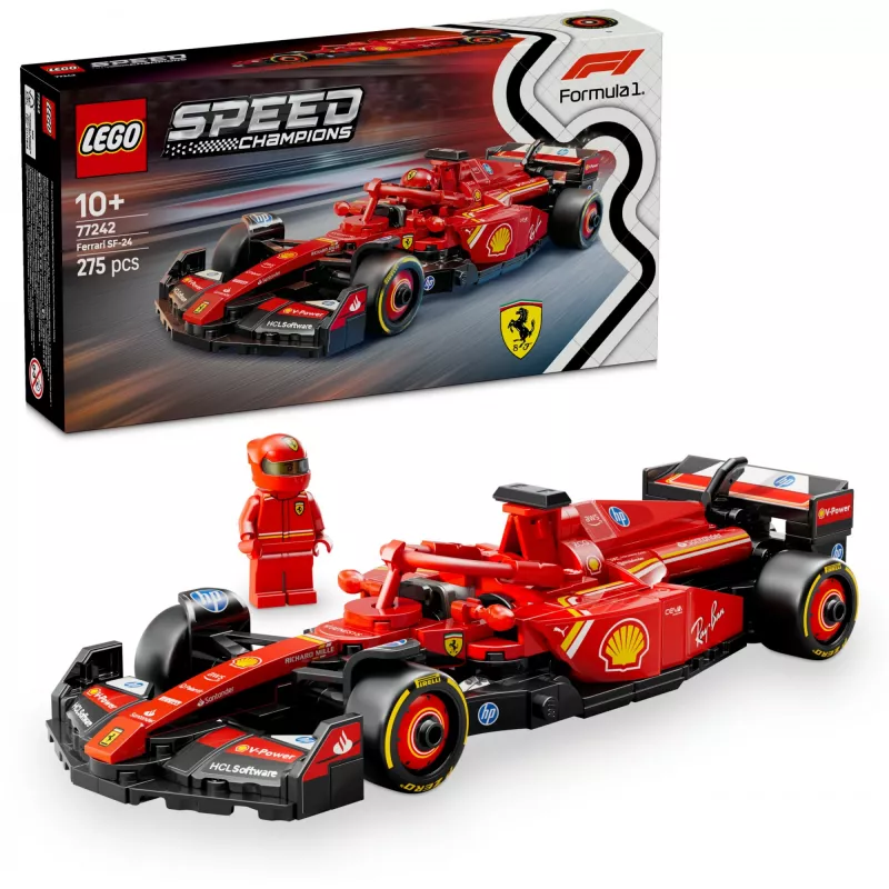LEGO Speed Champions Ferrari SF-24 F1 Rennwagen-Set 77242 — 275 Teile, 1 Minifigur, 10+ Jahre
