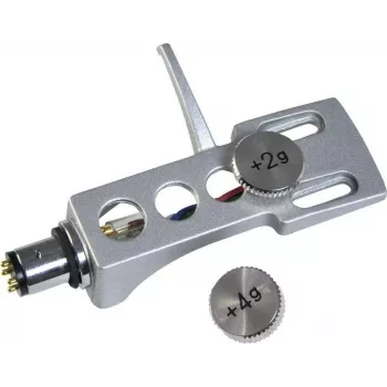 Headshell Omnitronic 10605262 — silberner Tonarm-Headshell, Ersatzteil für Plattenspieler