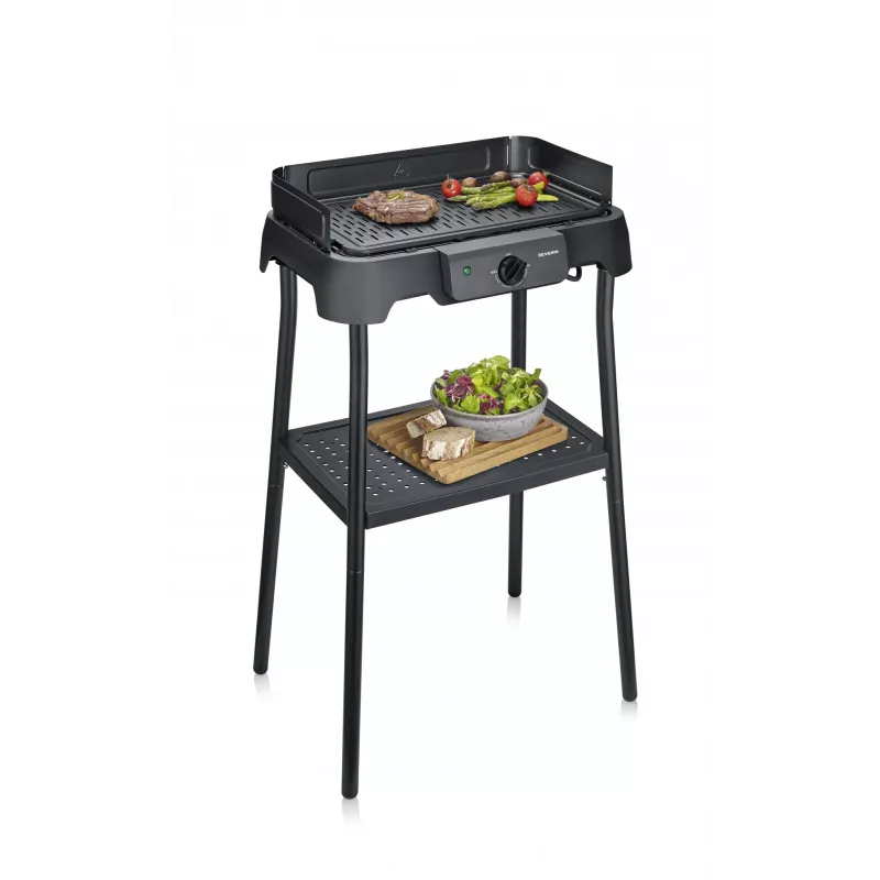 Tisch-Elektrogrill SEVERIN PG 8596, 2000 W, rechteckiger Rost, schwarz, Drehregler