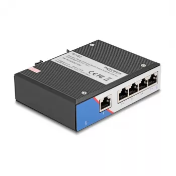 Ethernet Switch DELOCK 80162 — 5‑Port Gigabit RJ45 für Hutschienenmontage