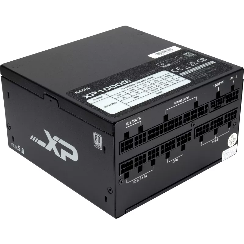 SAMA XPH-1000A, PC-Netzteil 1x 12 Pin High Power GPU, 3x PCIe, Kabelmanagement, 1000 Watt