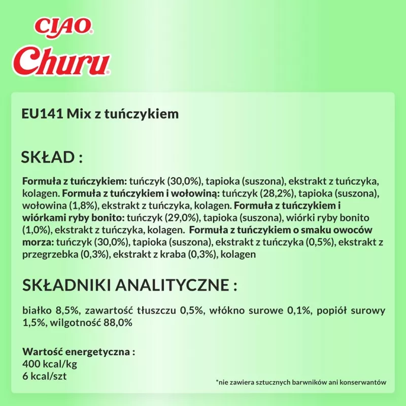 Nassfutter-Snacks INABA Churu Variety Box — Thunfisch, 40 × 14 g Pastenbeutel, getreidefrei, glutenfrei