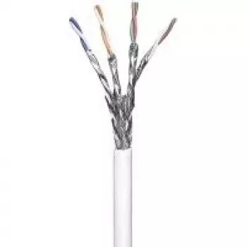 Wentronic Goobay CAT 6 Netzwerkkabel, S/FTP (PiMF), Weiß, 100 m - CCA Kupfer-Mix, AWG 23/1 (massiv), LSZH (94222)