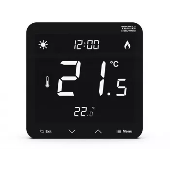 Kabelgebundener Zweipunkt-Raumthermostat ST-297z v3 Tech Controllers — Unterputz, Schwarz