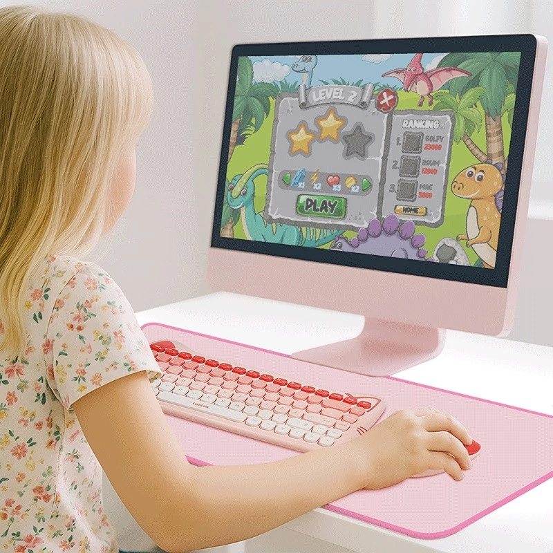 XXL Schreibtischunterlage für Maus und Tastatur, pink