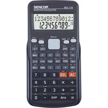 Wissenschaftlicher Taschenrechner SENCOR SEC 170 — 240 Funktionen, 2-zeilige Anzeige, batteriebetrieben, Schutzhülle