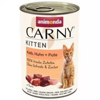 ANIMONDA Carny Kitten Kalbfleisch, Huhn, Truthahn - Nassfutter für Katzen - 400g