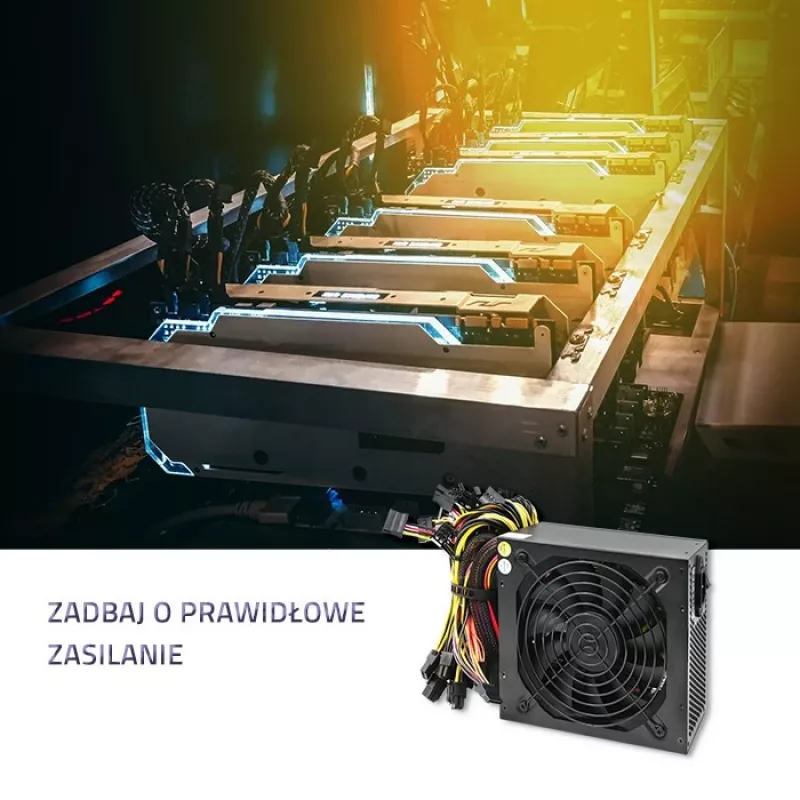Netzteil QOLTEC Gaming Miner 1600W Gold, 1600 W, ATX, Gold-Effizienz